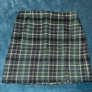 art class Plaid Skirt - Black and Green